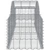 Gabioner bågformade 14 st galvaniserat järn vidaXL 200 x 50 x 40/60 cm – miniatyr 5
