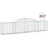 Gabioner bågformade 17 st galvaniserat järn vidaXL 300 x 30 x 60/80 cm – miniatyr 2