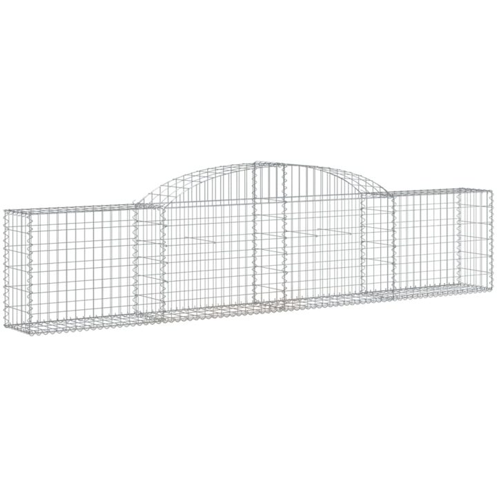 Gabioner bågformade 17 st galvaniserat järn vidaXL 300 x 30 x 60/80 cm – bild 3
