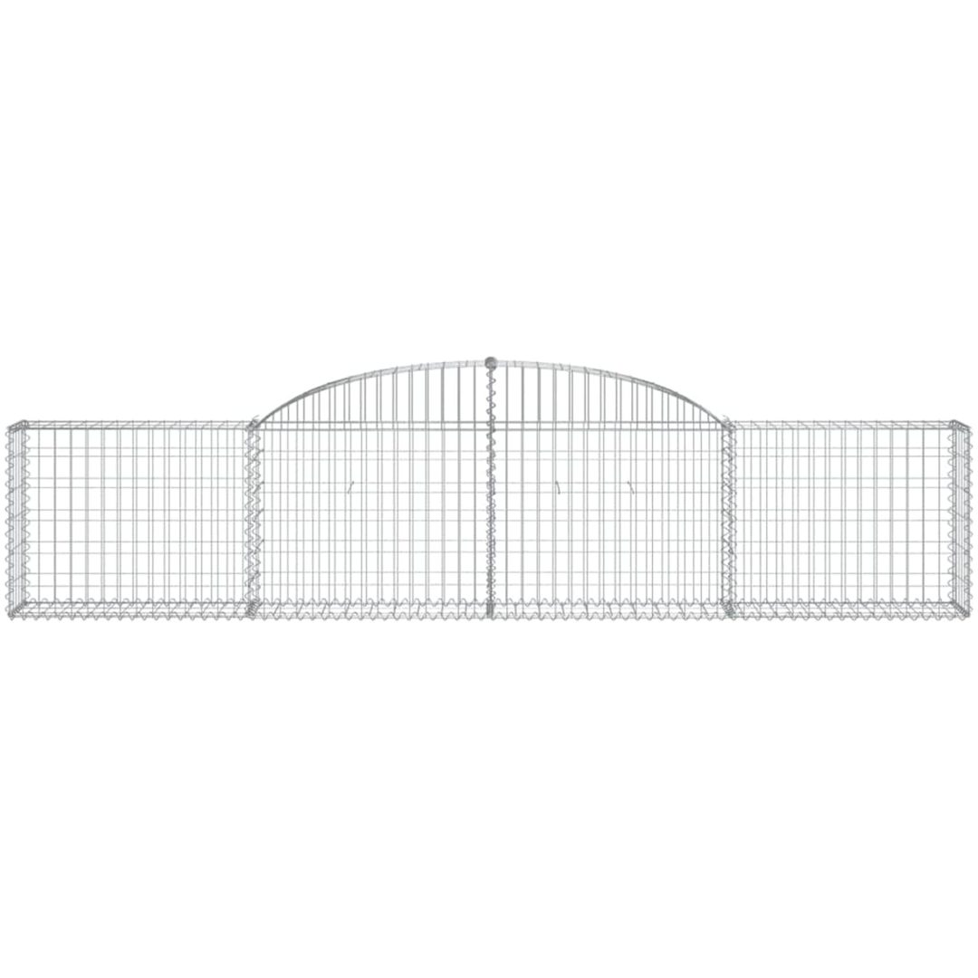 Gabioner bågformade 17 st galvaniserat järn vidaXL 300 x 30 x 60/80 cm – bild 4