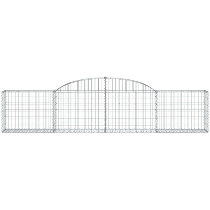 Gabioner bågformade 17 st galvaniserat järn vidaXL 300 x 30 x 60/80 cm – bild 4