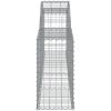 Gabioner bågformade 17 st galvaniserat järn vidaXL 300 x 30 x 60/80 cm – miniatyr 5