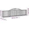 Gabioner bågformade 17 st galvaniserat järn vidaXL 300 x 30 x 60/80 cm – miniatyr 6