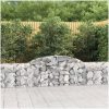 Gabioner bågformade 17 st galvaniserat järn vidaXL 300 x 30 x 60/80 cm – miniatyr 1