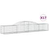Gabioner bågformade 17 st galvaniserat järn vidaXL 300 x 50 x 40/60 cm – miniatyr 2