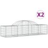 Gabioner bågformade 2 st galvaniserat järn vidaXL 200 x 50 x 40/60 cm – miniatyr 2