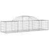 Gabioner bågformade 2 st galvaniserat järn vidaXL 200 x 50 x 40/60 cm – miniatyr 3
