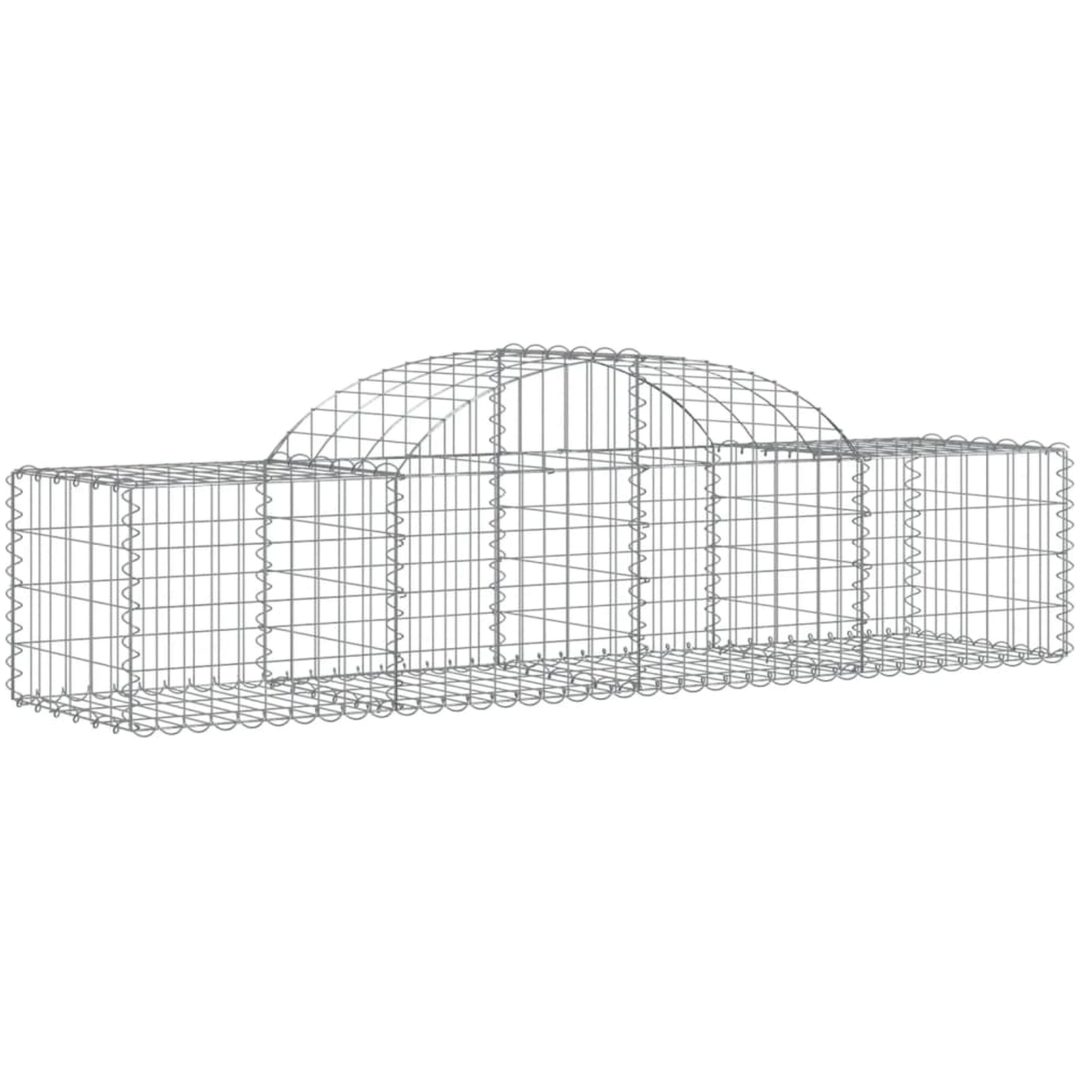 Gabioner bågformade 2 st galvaniserat järn vidaXL 200 x 50 x 40/60 cm – bild 3