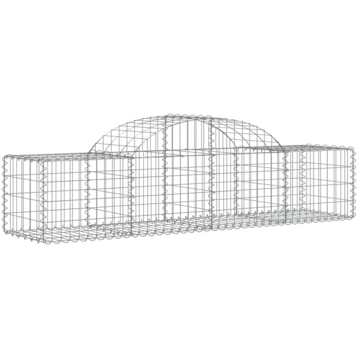 Gabioner bågformade 2 st galvaniserat järn vidaXL 200 x 50 x 40/60 cm – bild 3