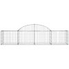 Gabioner bågformade 2 st galvaniserat järn vidaXL 200 x 50 x 40/60 cm – miniatyr 4