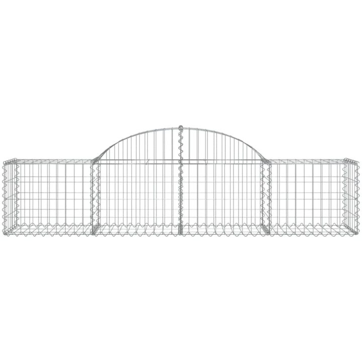Gabioner bågformade 2 st galvaniserat järn vidaXL 200 x 50 x 40/60 cm – bild 4