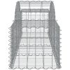 Gabioner bågformade 2 st galvaniserat järn vidaXL 200 x 50 x 40/60 cm – miniatyr 5