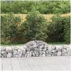 Gabioner bågformade 2 st galvaniserat järn vidaXL 200 x 50 x 40/60 cm – miniatyr 1