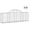 Gabioner bågformade 20 st galvaniserat järn vidaXL 200 x 30 x 60/80 cm – miniatyr 2