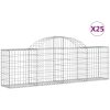 Gabioner bågformade 25 st galvaniserat järn vidaXL 200 x 30 x 60/80 cm – miniatyr 2