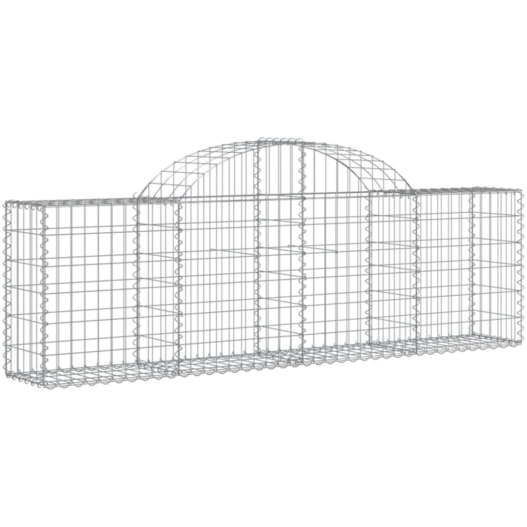 Gabioner bågformade 25 st galvaniserat järn vidaXL 200 x 30 x 60/80 cm – bild 3