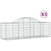 Gabioner bågformade 3 st galvaniserat järn vidaXL 200 x 50 x 60/80 cm – miniatyr 2