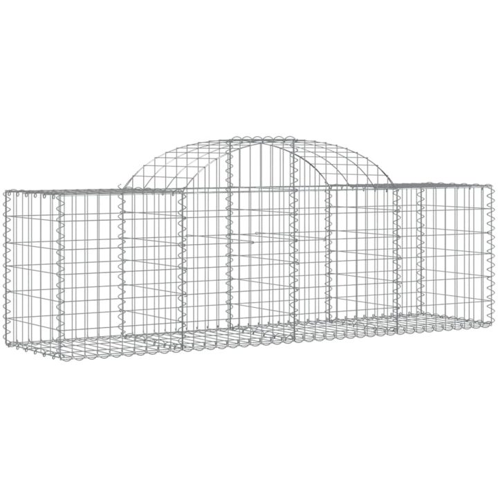 Gabioner bågformade 3 st galvaniserat järn vidaXL 200 x 50 x 60/80 cm – bild 3