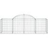 Gabioner bågformade 3 st galvaniserat järn vidaXL 200 x 50 x 60/80 cm – miniatyr 4