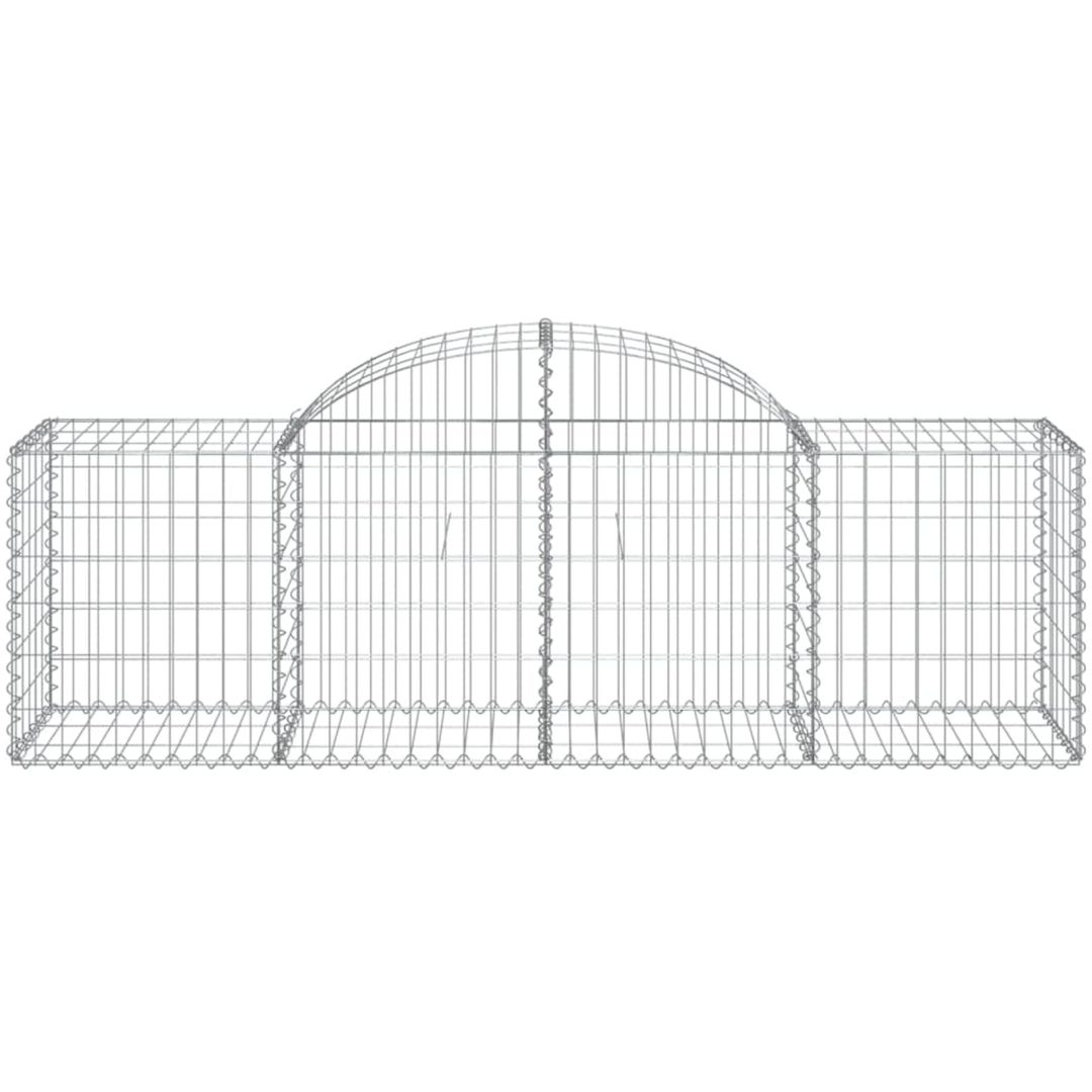 Gabioner bågformade 3 st galvaniserat järn vidaXL 200 x 50 x 60/80 cm – bild 4
