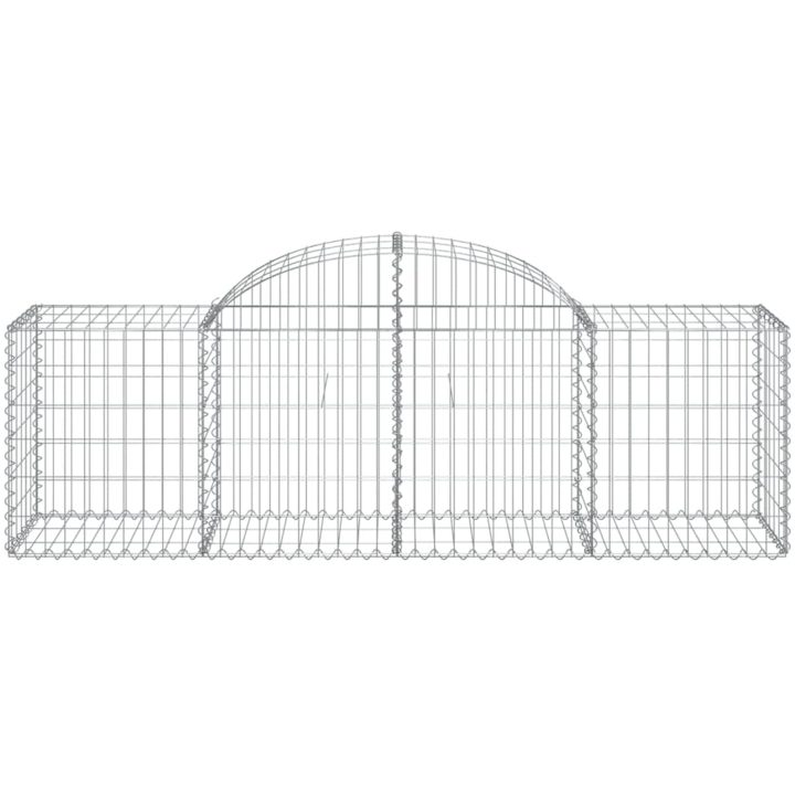Gabioner bågformade 3 st galvaniserat järn vidaXL 200 x 50 x 60/80 cm – bild 4