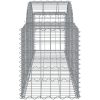 Gabioner bågformade 3 st galvaniserat järn vidaXL 200 x 50 x 60/80 cm – miniatyr 5