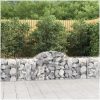 Gabioner bågformade 3 st galvaniserat järn vidaXL 200 x 50 x 60/80 cm – miniatyr 1