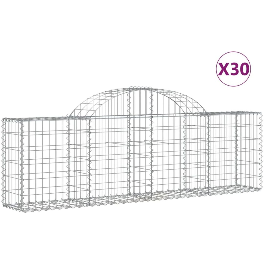 Gabioner bågformade 30 st galvaniserat järn vidaXL 200 x 30 x 60/80 cm – bild 2