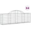 Gabioner bågformade 4 st galvaniserat järn vidaXL 200 x 30 x 60/80 cm – miniatyr 2