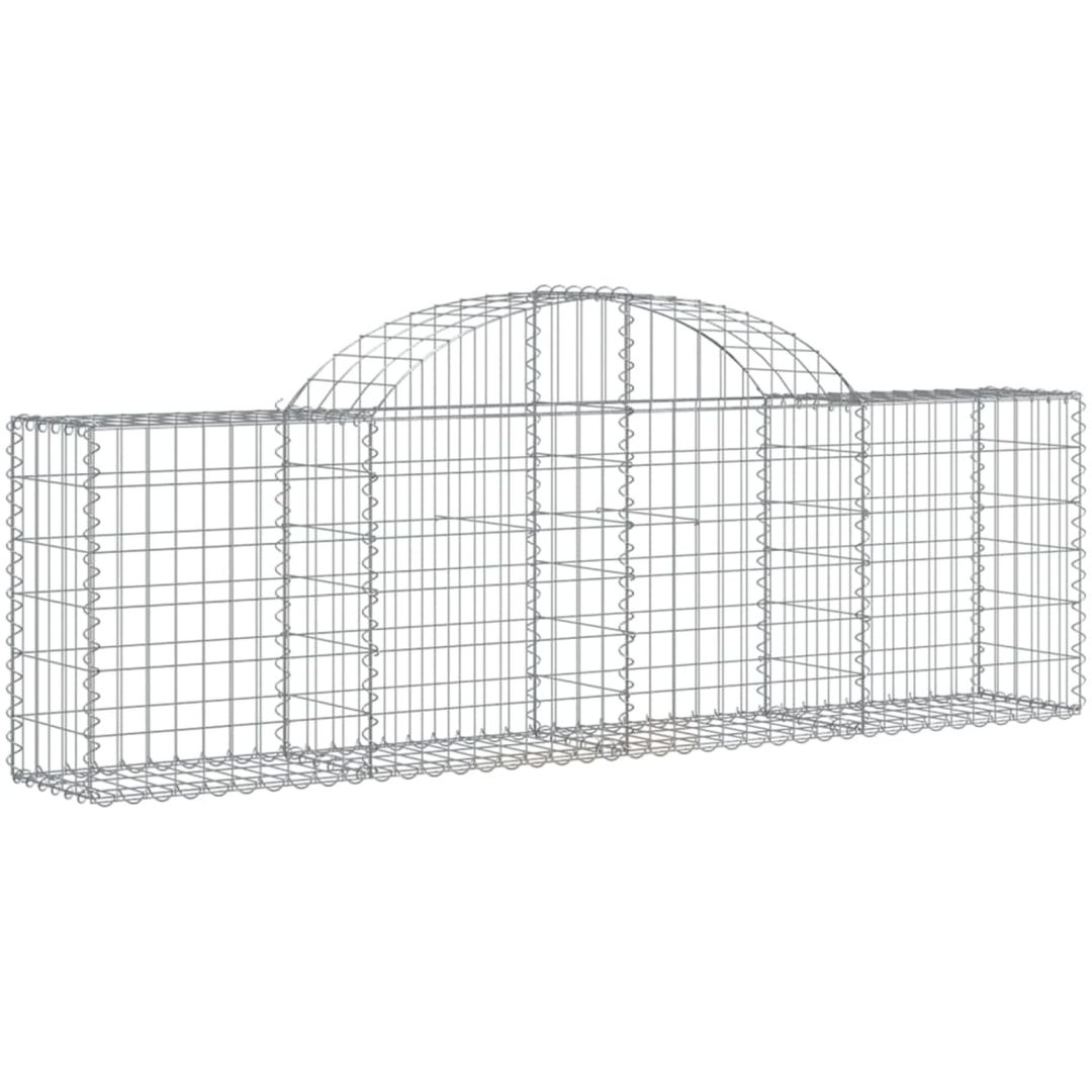 Gabioner bågformade 4 st galvaniserat järn vidaXL 200 x 30 x 60/80 cm – bild 3