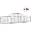 Gabioner bågformade 40 st galvaniserat järn vidaXL 200 x 50 x 40/60 cm – miniatyr 2