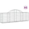 Gabioner bågformade 5 st galvaniserat järn vidaXL 200 x 30 x 60/80 cm – miniatyr 2