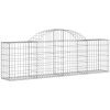 Gabioner bågformade 5 st galvaniserat järn vidaXL 200 x 30 x 60/80 cm – miniatyr 3