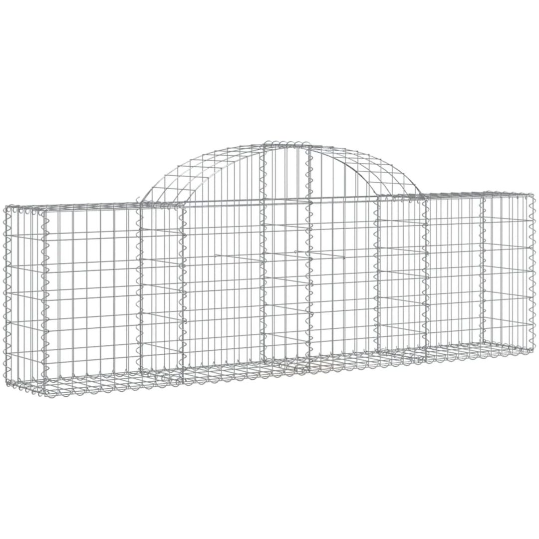 Gabioner bågformade 5 st galvaniserat järn vidaXL 200 x 30 x 60/80 cm – bild 3