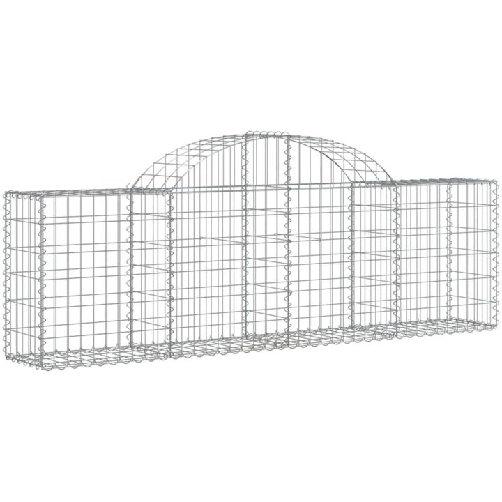 Gabioner bågformade 5 st galvaniserat järn vidaXL 200 x 30 x 60/80 cm – bild 3