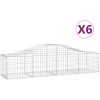 Gabioner bågformade 6 st galvaniserat järn vidaXL 200 x 50 x 40/60 cm – miniatyr 2