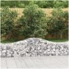 Gabioner bågformade 6 st galvaniserat järn vidaXL 200 x 50 x 40/60 cm – miniatyr 1