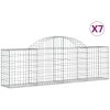Gabioner bågformade 7 st galvaniserat järn vidaXL 200 x 30 x 60/80 cm – miniatyr 2