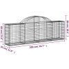 Gabioner bågformade 7 st galvaniserat järn vidaXL 200 x 30 x 60/80 cm – miniatyr 6