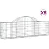 Gabioner bågformade 8 st galvaniserat järn vidaXL 200 x 30 x 60/80 cm – miniatyr 2