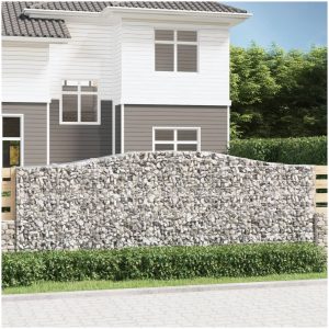 Gabioner bågformade 8 st galvaniserat järn vidaXL