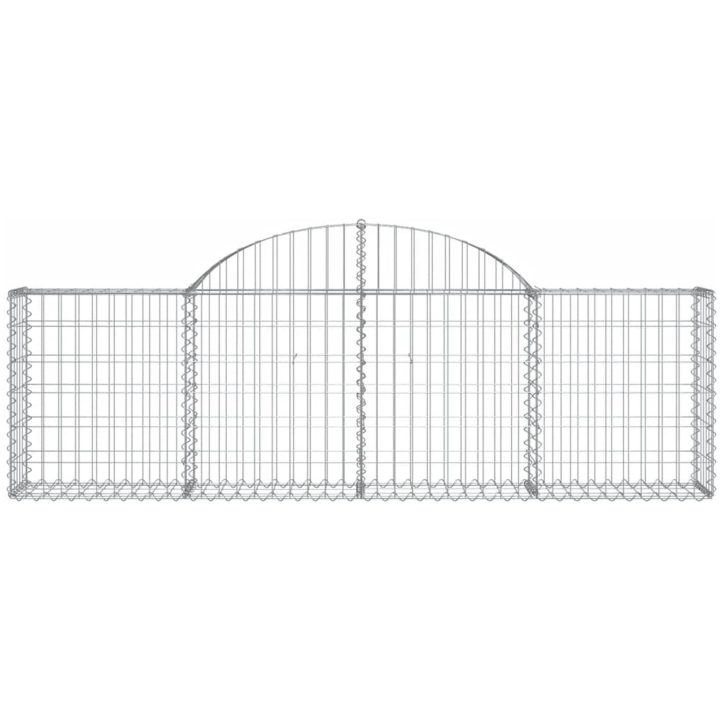 Gabioner bågformade 9 st galvaniserat järn vidaXL 200 x 30 x 60/80 cm – bild 4