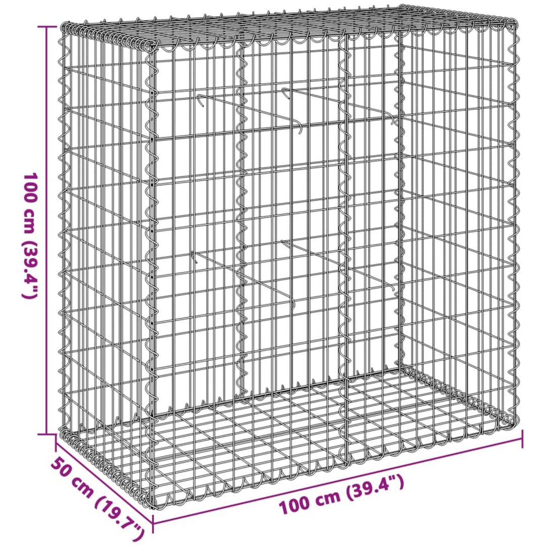Gabionkorg med skydd galvaniserat järn vidaXL 100 x 50 x 100 cm – bild 7