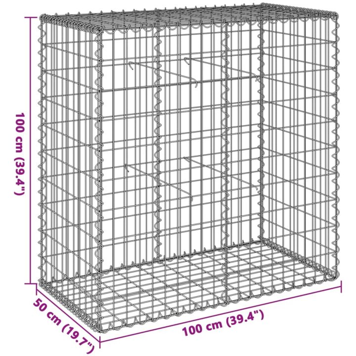 Gabionkorg med skydd galvaniserat järn vidaXL 100 x 50 x 100 cm – bild 7