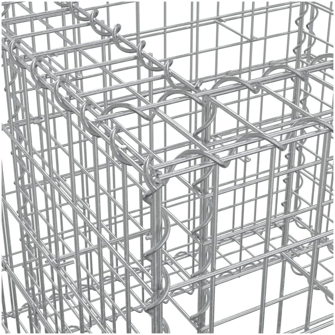 Gabionkorg silver 70x70x65 cm galvaniserat järn vidaXL – bild 6