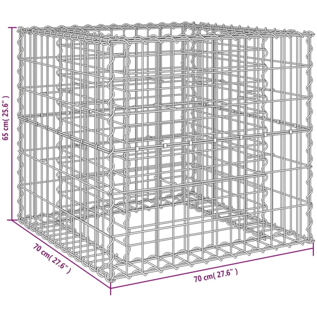 Gabionkorg silver 70x70x65 cm galvaniserat järn vidaXL – bild 7