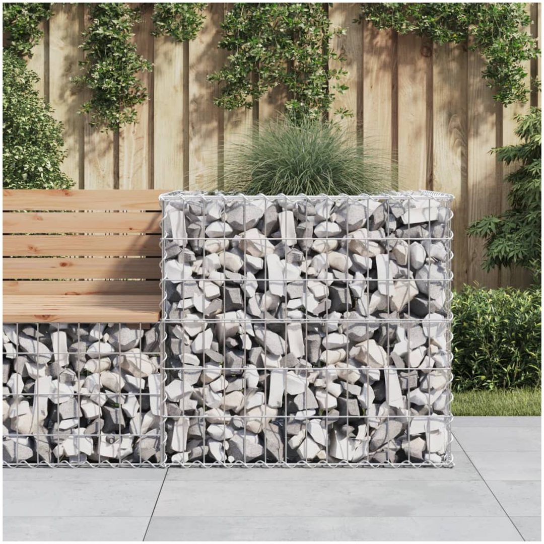 Gabionkorg silver 70x70x65 cm galvaniserat järn vidaXL