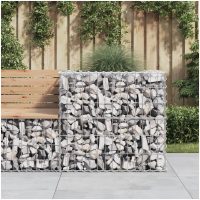 Gabionkorg silver 70x70x65 cm galvaniserat järn vidaXL