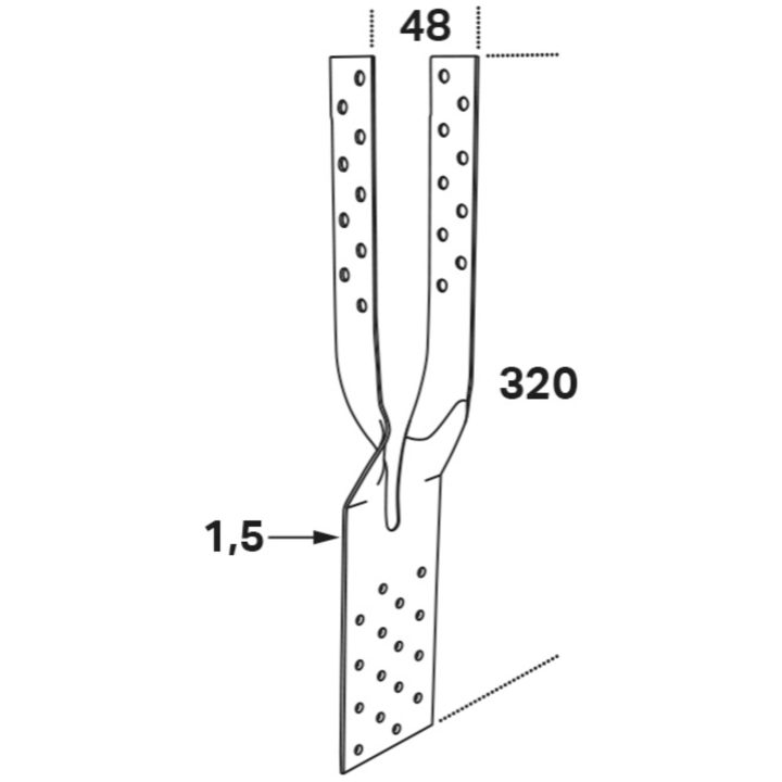Gaffelankare Fap FASTCC Dimension BxHxT 48x320x15 mm – bild 3