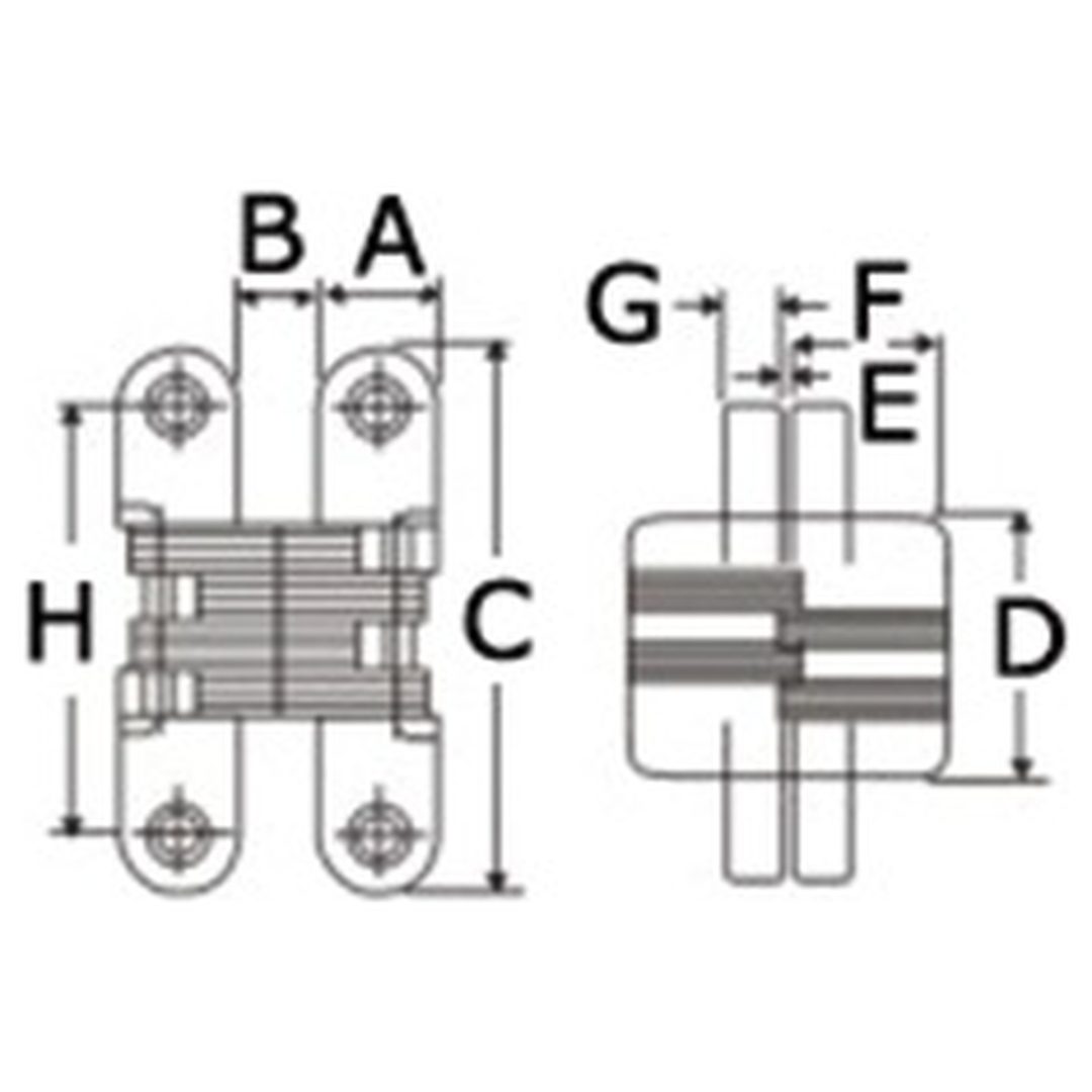 Gångjärn Dolda Rostfritt Stål Osculati – bild 2